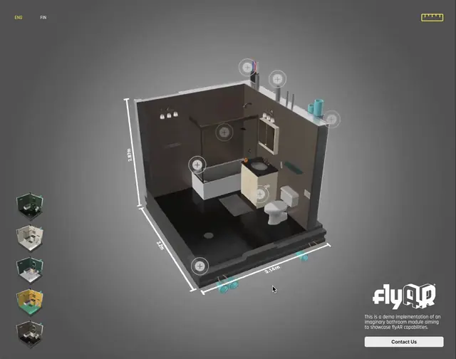 Modular construction product presentation as an online 3D element