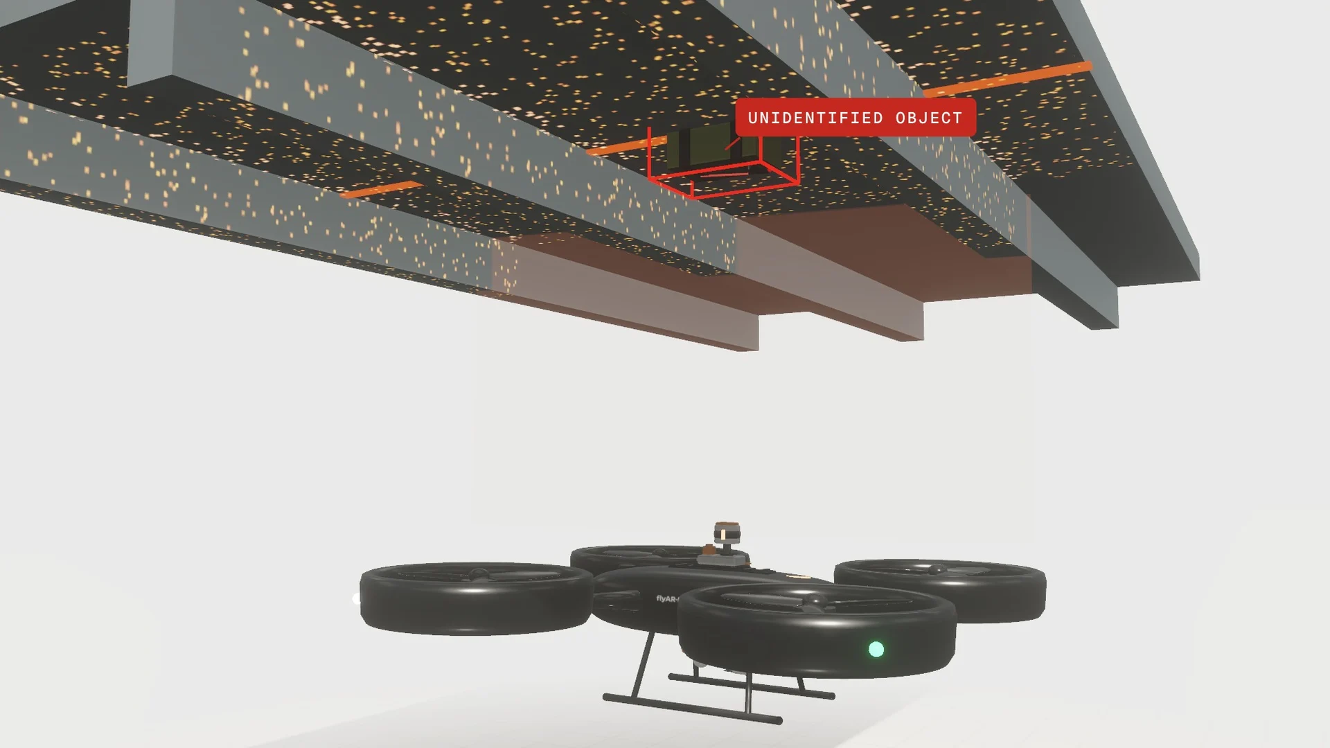 The drone LiDAR scan finding a suspicious package