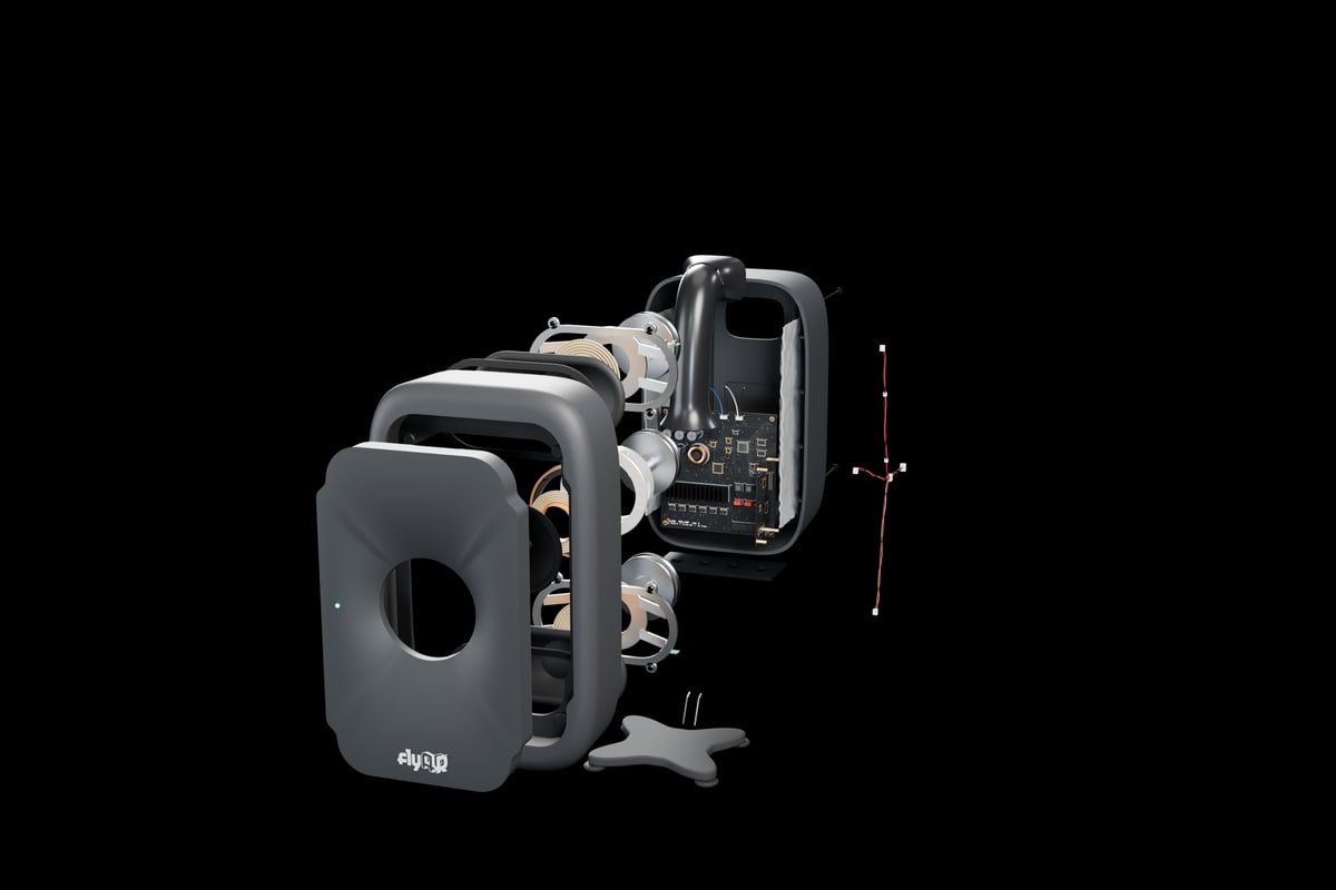 FM3 exploded assembly viewed from the front.