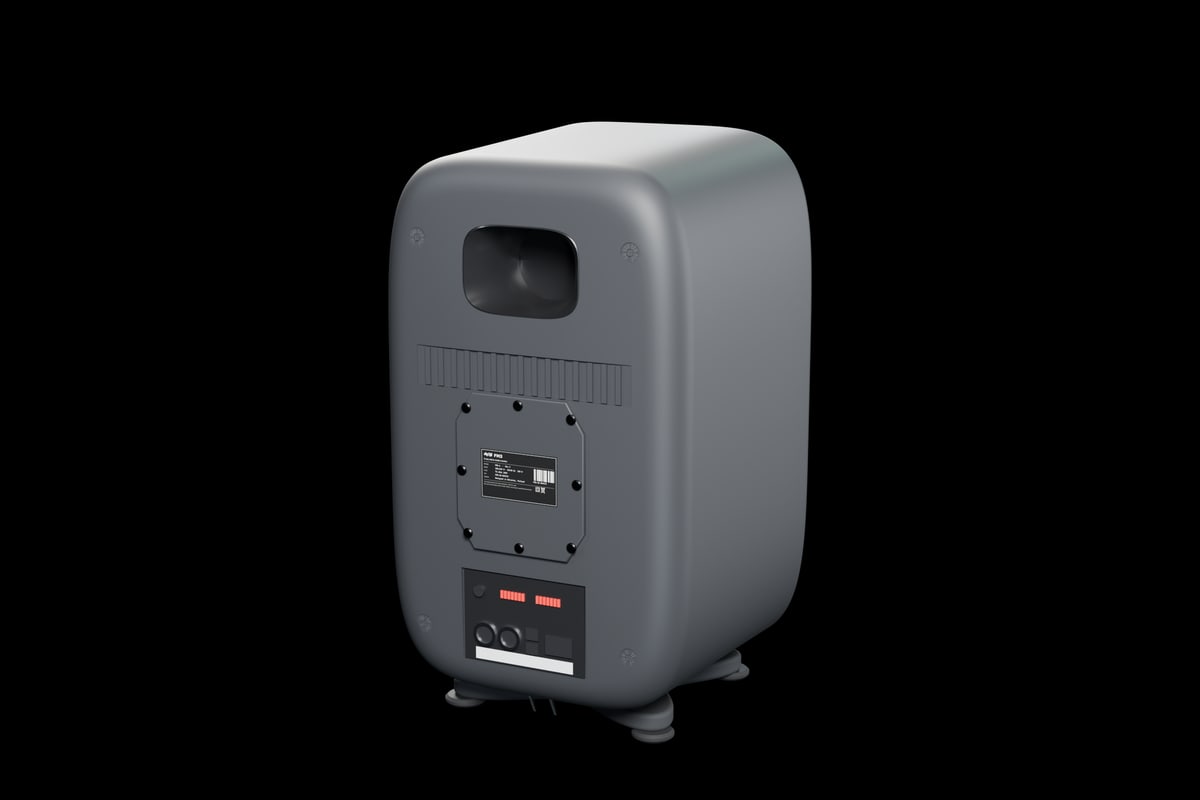 Rear of the FM3 monitor with the port and the connector panel.