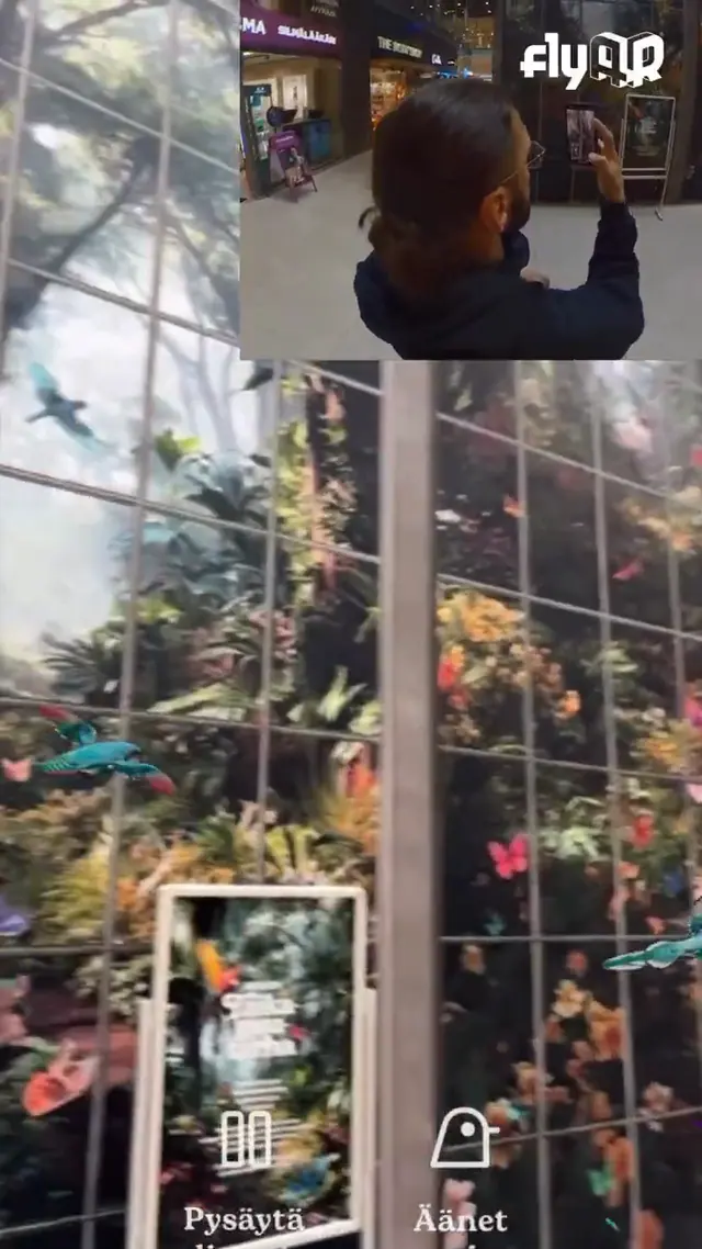 Lataamo × Sello · AR birds in the mall · case reel