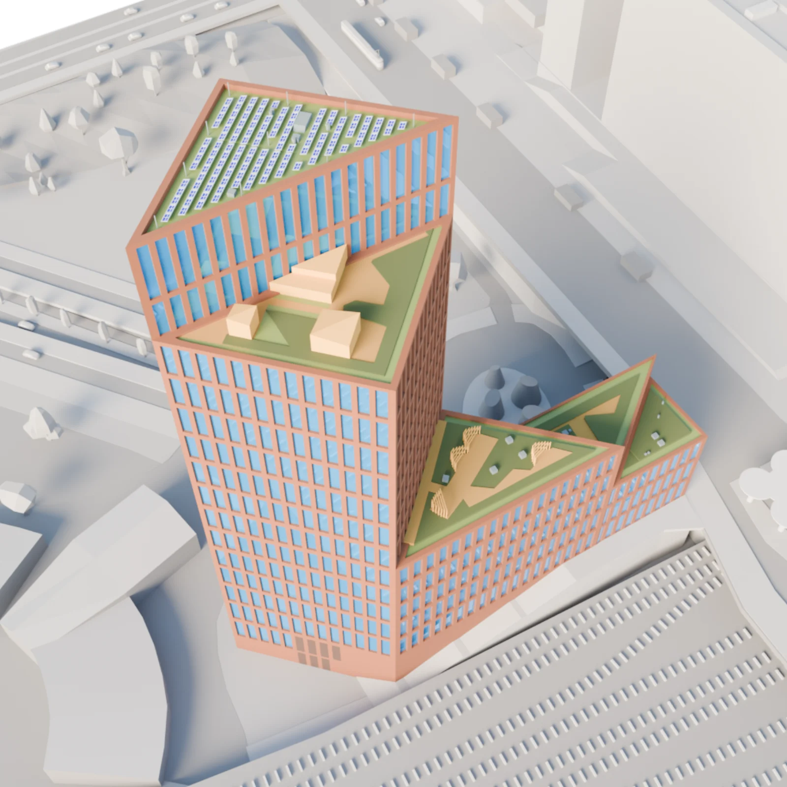 Top view of The Node 3D-model.